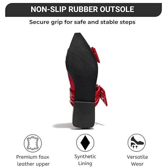 Project Cloud Katharyn Womens Flats, Memory Foam, Non-Slip, Red, Size 6 - Picture 4 of 6